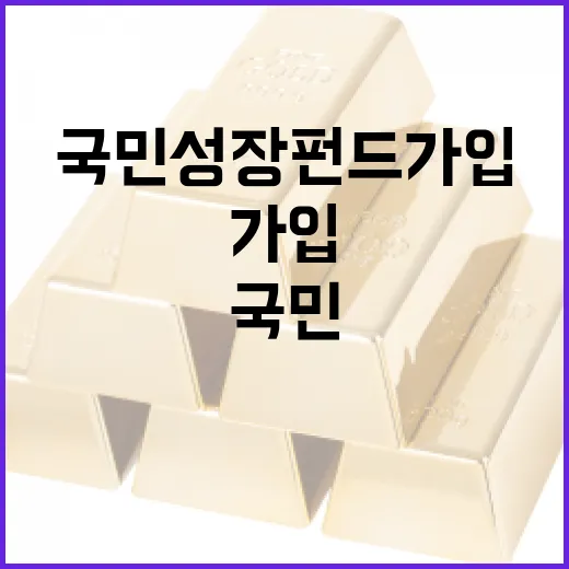 국민성장펀드 가입, 어떻게 시작할까? - 요약