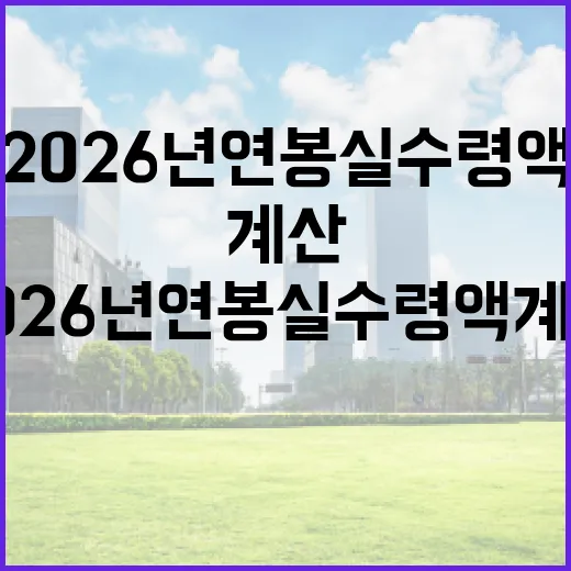 2026년 연봉 실수령액 계산하는 방법 - 요약