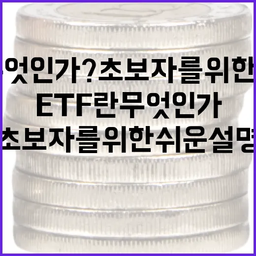 ETF란 무엇인가? 초보자를 위한 쉬운 설명 - 요약