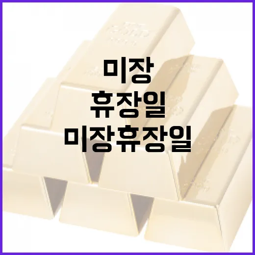 미장 휴장일 제대로 활용하는 방법 - 요약