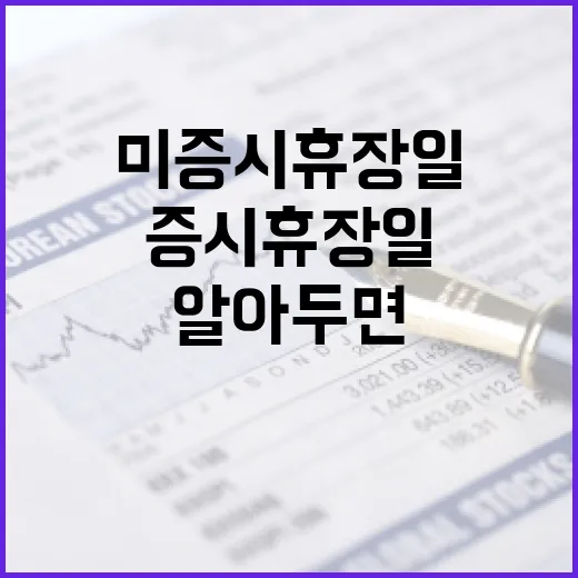 미증시 휴장일을 알아두면 좋은 이유 - 요약