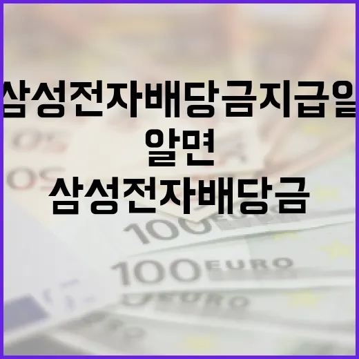 삼성전자 배당금 지급일, 알면 좋은 정보 - 요약
