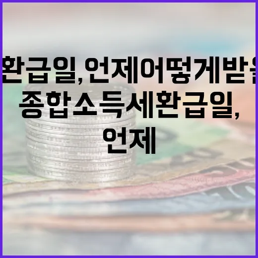 종합소득세 환급일, 언제 어떻게 받을 수 있을까? - 요약