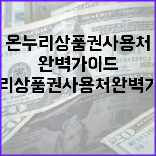 온누리상품권 사용처 완벽 가이드 - 요약