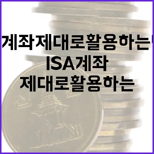 ISA 계좌 제대로 활용하는 방법 - 요약