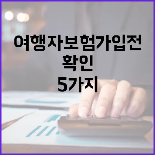 여행자보험 가입 전 확인할 5가지 숫자 - 요약