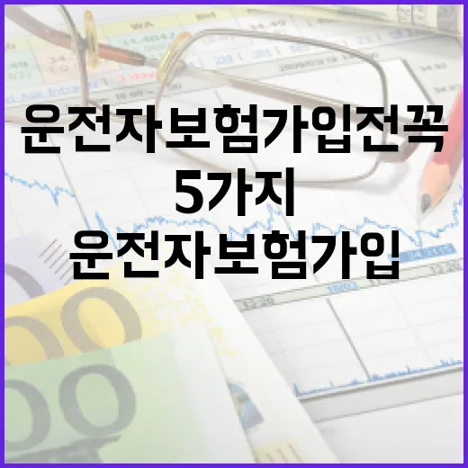 운전자보험 가입 전 꼭 비교할 5가지 숫자 - 요약
