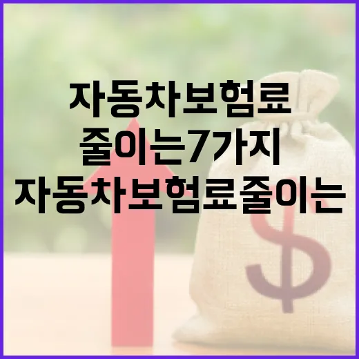자동차보험료 줄이는 7가지 확인 포인트 - 요약