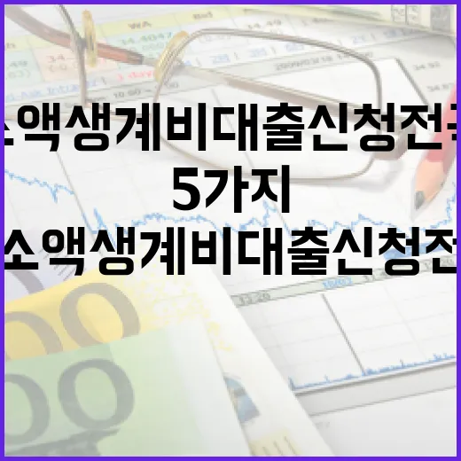 소액생계비대출 신청 전 꼭 확인할 5가지 숫자 - 요약