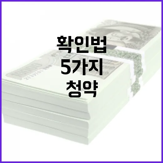 청약홈페이지에서 실수 줄이는 5가지 확인법 - 요약