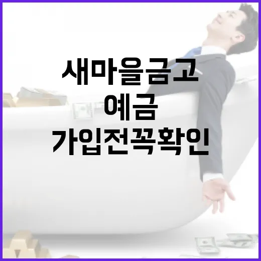 새마을금고예금 가입 전 꼭 확인할 5가지 숫자 - 요약