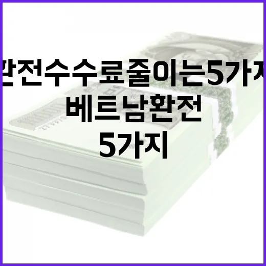 베트남환전 수수료 줄이는 5가지 기준 - 요약