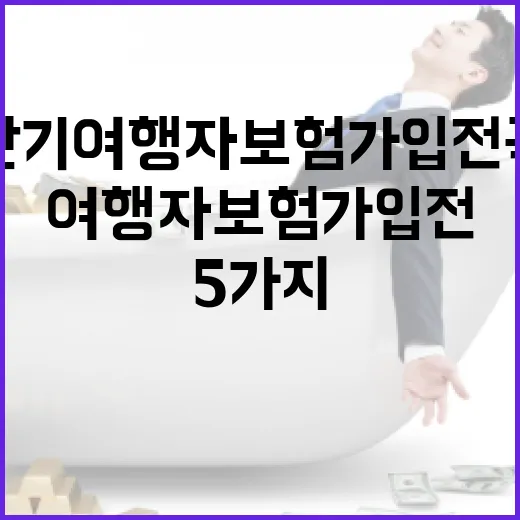 단기여행자보험 가입 전 꼭 보는 5가지 숫자 - 요약