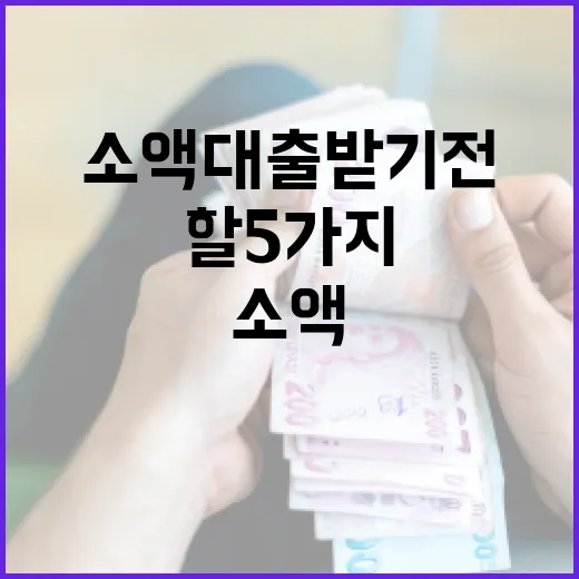 소액대출 받기 전 꼭 계산해야 할 5가지 숫자 - 요약
