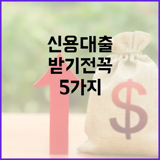 신용대출 받기 전 꼭 계산할 5가지 숫자 - 요약