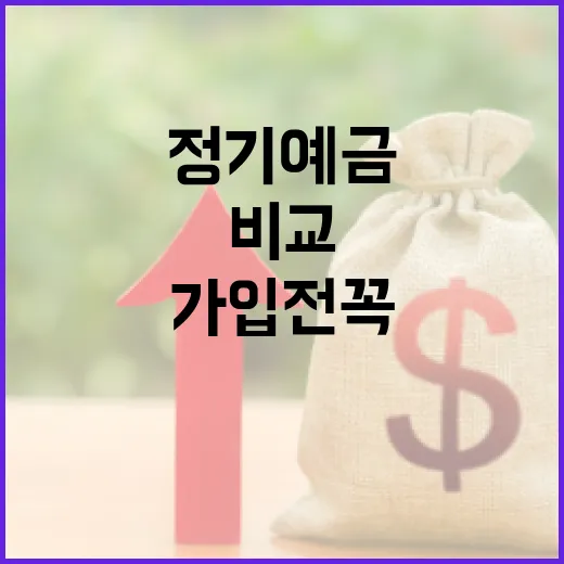 정기예금 가입 전 꼭 비교할 5가지 숫자 - 요약