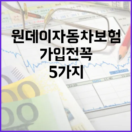 원데이자동차보험 가입 전 꼭 확인할 5가지 숫자 - 요약