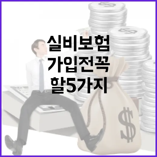 실비보험가입 전 꼭 계산해야 할 5가지 숫자 - 요약