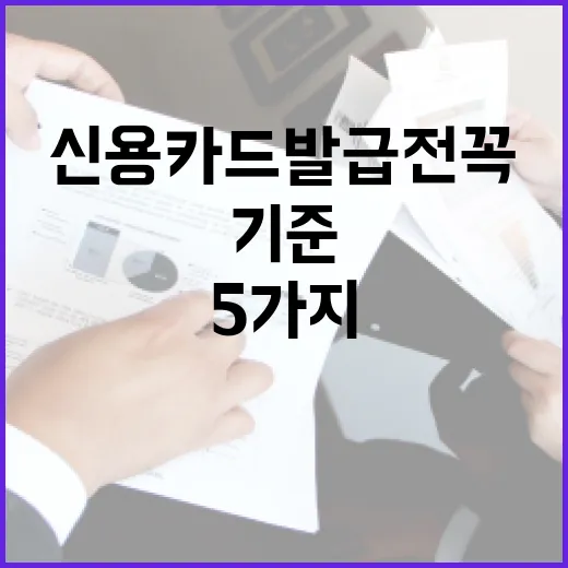 신용카드발급 전 꼭 확인할 5가지 숫자 기준 - 요약