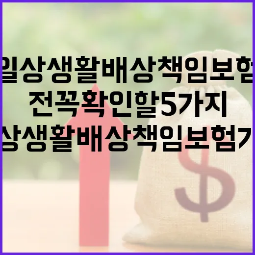 일상생활배상책임보험 가입 전 꼭 확인할 5가지 숫자 - 요약