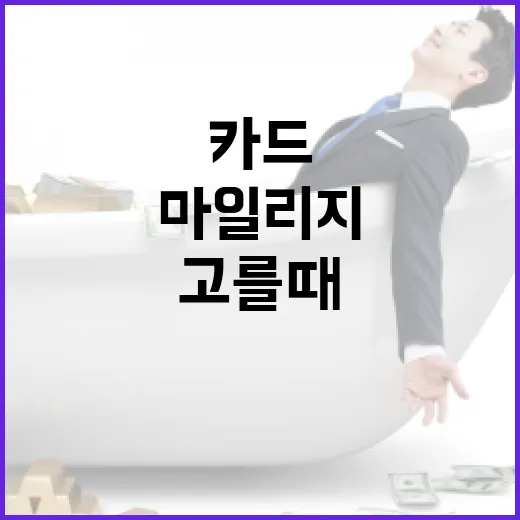 마일리지카드 고를 때 손해 줄이는 5가지 기준 - 요약