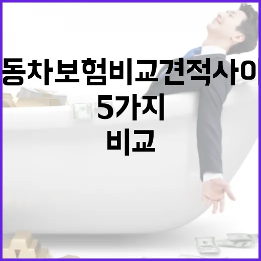 자동차보험비교견적사이트 쓰기 전 확인할 5가지 숫자 기준 - 요약