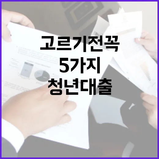 청년대출 고르기 전 꼭 비교할 5가지 숫자 - 요약