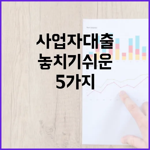 개인사업자대출 받을 때 놓치기 쉬운 5가지 숫자 - 요약