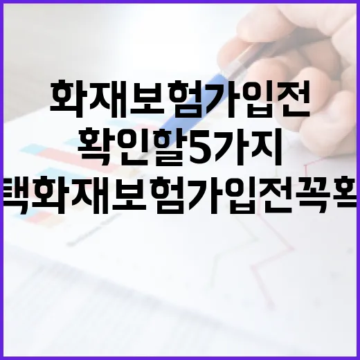 주택화재보험 가입 전 꼭 확인할 5가지 숫자 - 요약
