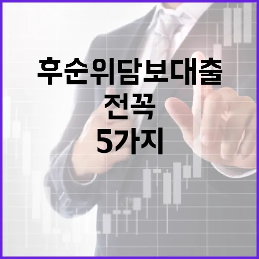 후순위담보대출 전 꼭 따질 5가지 숫자 - 요약