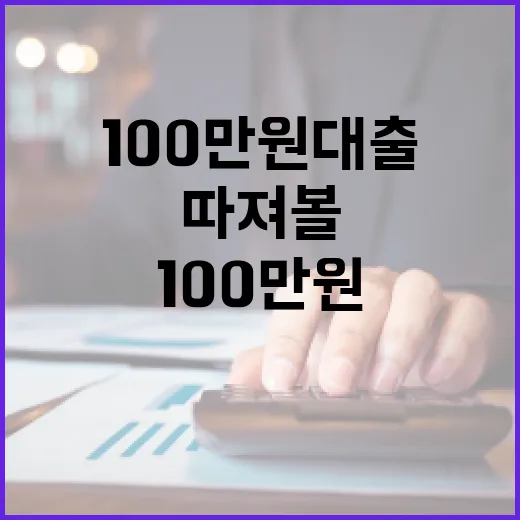100만원대출 전 꼭 따져볼 5가지 숫자 - 요약
