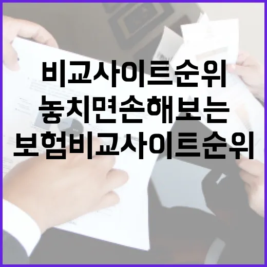 보험비교사이트순위 볼 때 놓치면 손해 보는 5가지 기준 - 요약