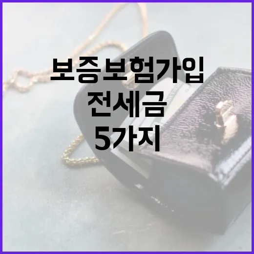 전세금보증보험 가입 전 반드시 보는 5가지 숫자 - 요약