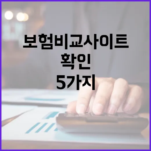 보험비교사이트 쓰기 전 확인할 5가지 숫자 기준 - 요약