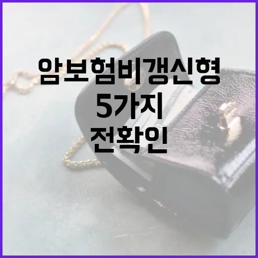 암보험비갱신형 고르기 전 확인할 5가지 숫자 - 요약