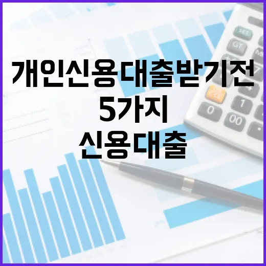 개인신용대출 받기 전 꼭 비교할 5가지 숫자 - 요약