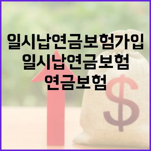 일시납연금보험 가입 전 꼭 따져야 할 5가지 숫자 - 요약
