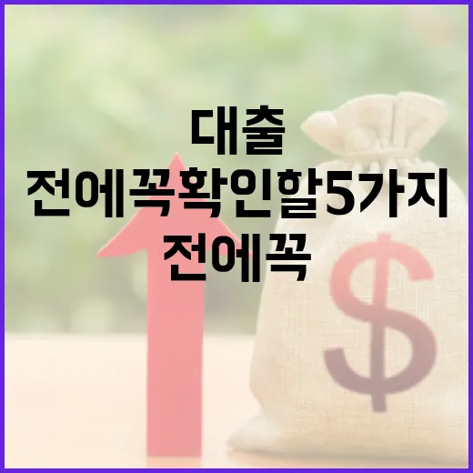 대출상담 전에 꼭 확인할 5가지 숫자 - 요약