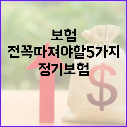 정기보험 가입 전 꼭 따져야 할 5가지 숫자 - 요약