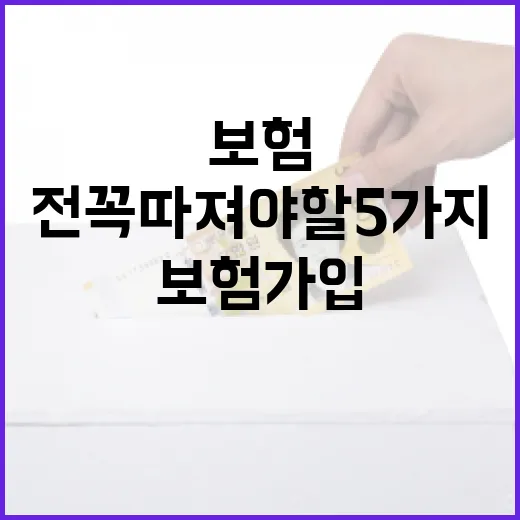 자차보험 가입 전 꼭 따져야 할 5가지 숫자 - 요약