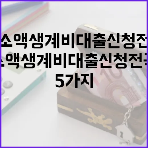 소액생계비대출 신청 전 꼭 따질 5가지 숫자 - 요약