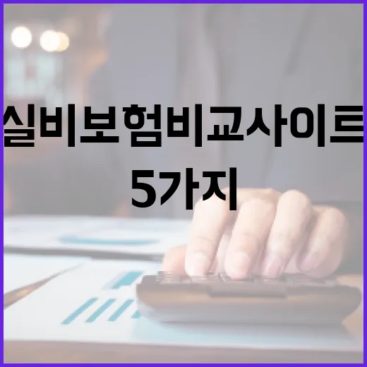실비보험비교사이트에서 꼭 확인할 5가지 숫자 - 요약