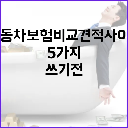자동차보험비교견적사이트 쓰기 전 확인할 5가지 숫자 - 요약