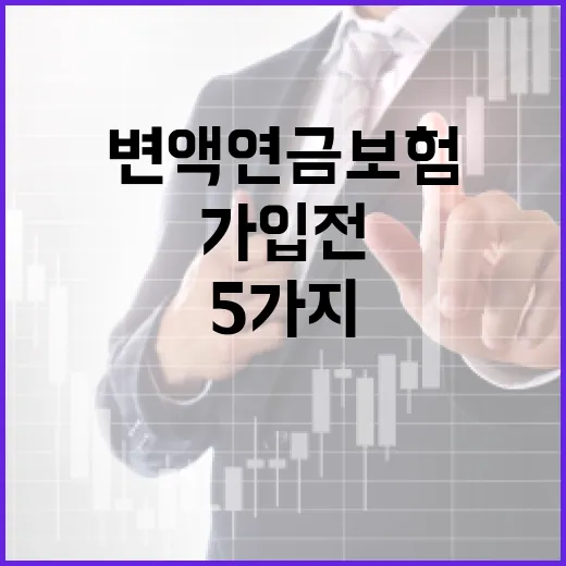 변액연금보험 가입 전 반드시 따질 5가지 숫자 - 요약