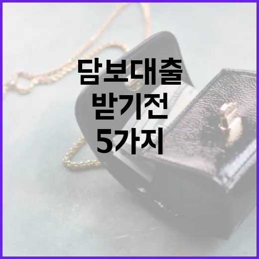 부동산담보대출 받기 전 확인할 5가지 숫자 - 요약