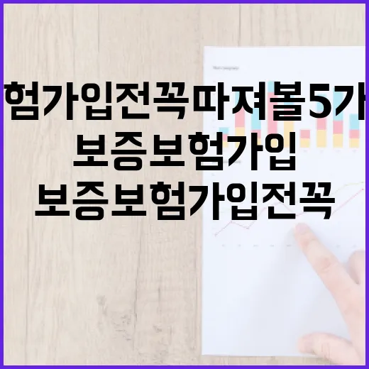 보증보험가입 전 꼭 따져볼 5가지 숫자 - 요약