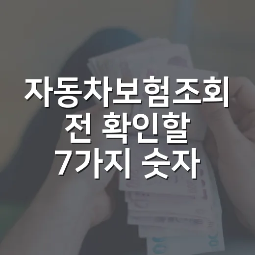 자동차보험조회 전 확인할 7가지 숫자 기준 - 요약