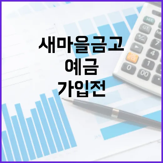 새마을금고예금 가입 전 확인할 5가지 숫자 - 요약