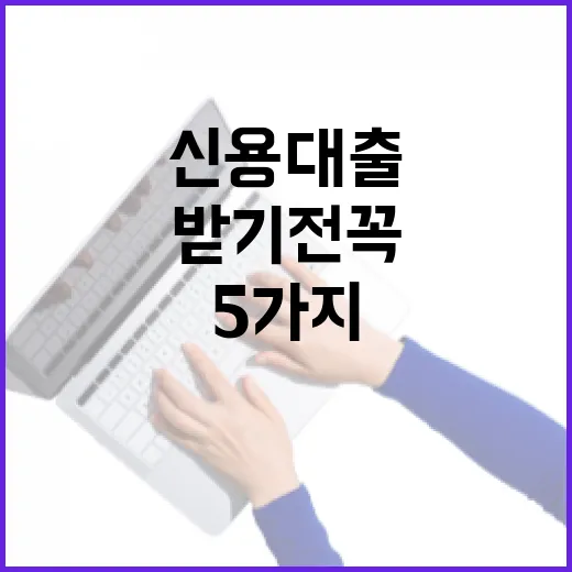 신용대출 받기 전 꼭 보는 5가지 숫자 - 요약