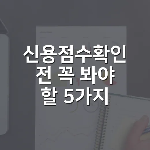 신용점수확인 전 꼭 봐야 할 5가지 숫자 기준 - 요약